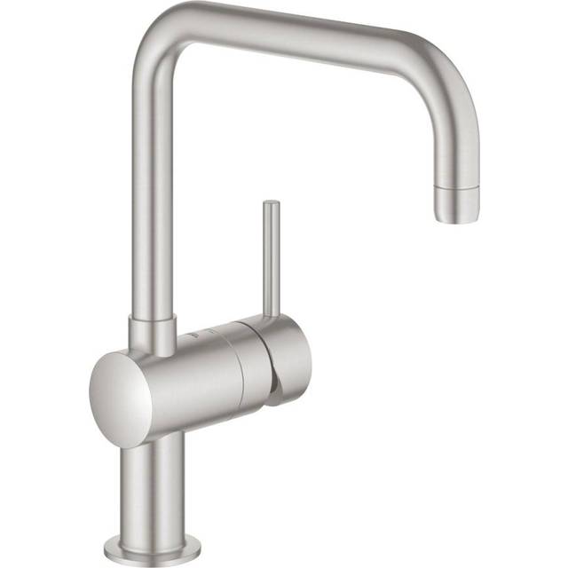 Grohe Minta Kitchen Sink Mixer Tap 1/2 inch - Super steel Finish: Super steel