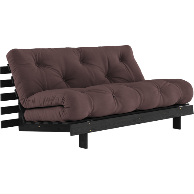 Karup Design Roots Bäddsoffa Med Roots Madrass 160x200 Brun/Svartlackerad - Brun, svartmålad