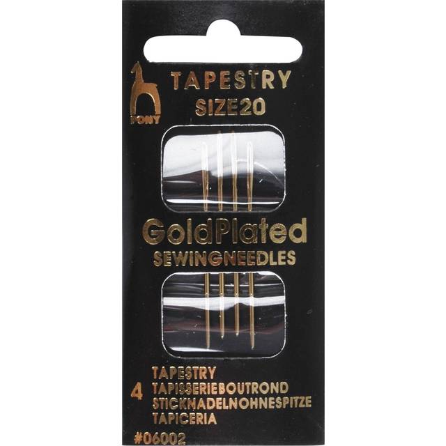 Tapestry needles hand sewing gold plated by pony size 20
