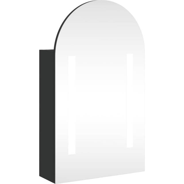 vidaXL Bathroom Mirror Cabinet LED Wall Cabinet with LED Light Arched Black