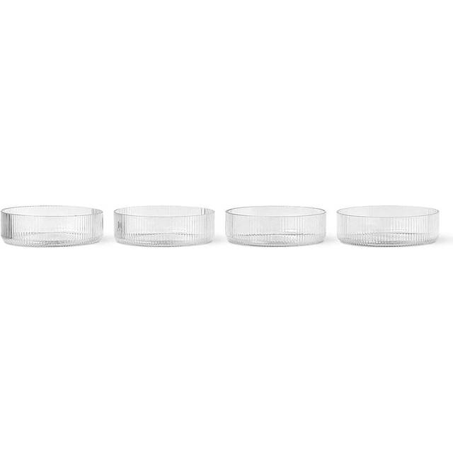 Ferm Living Ripple frukostskål 4-pack clear