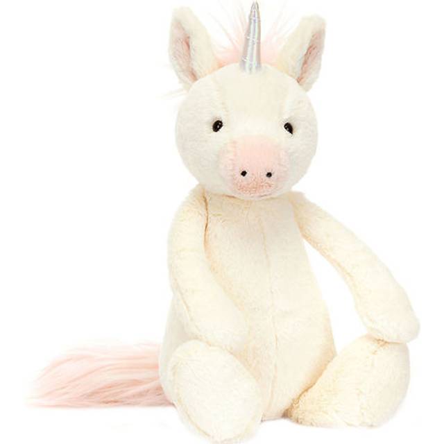 Jellycat Small Bashful Unicorn Soft Toy - white/pink - one size