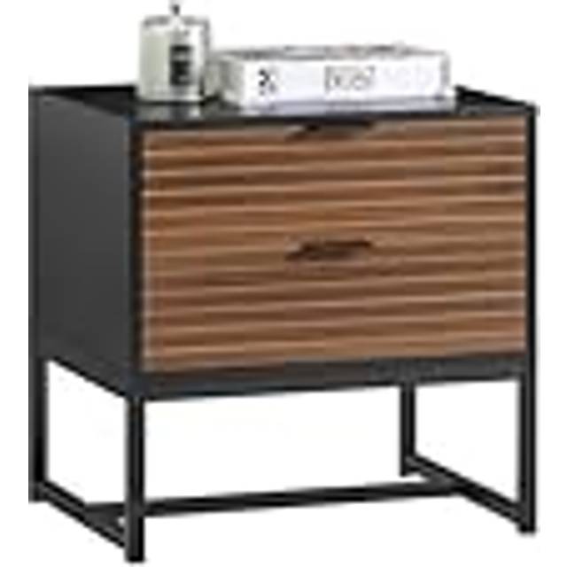 Bedside Table End Table Brown,FBT156-BR - Sobuy