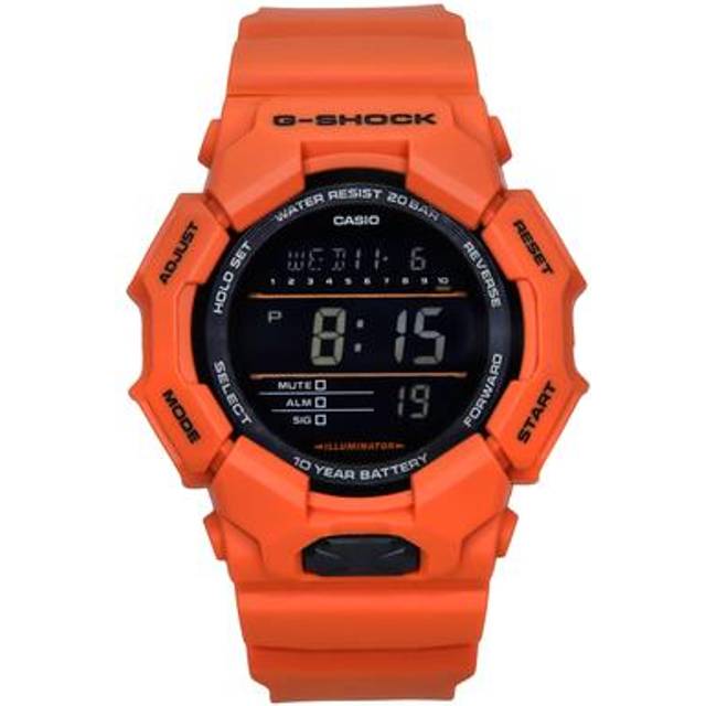 Casio G-Shock Digital Bio-Based Orange Resin Strap Black Dial Quartz GD-010-4 200M Men's Watch