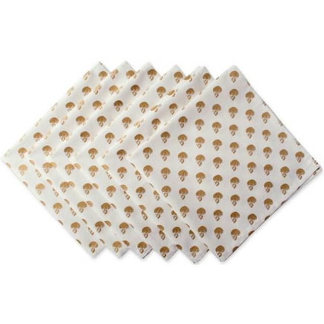 DII Decorative Kitchen & Tabletop Gold Skull Halloween Collection  Napkin  6 Piece
