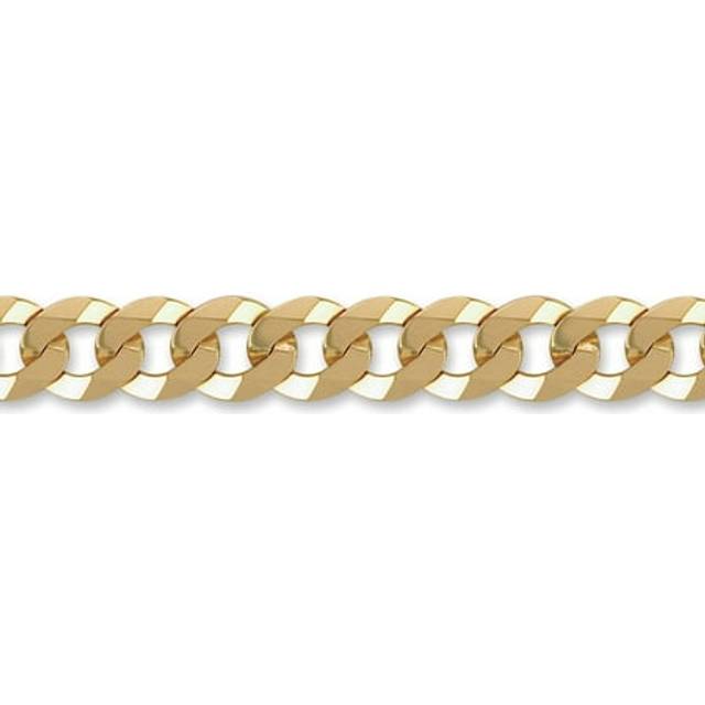 (8.5) Jewelco London Men's Solid 9ct Yellow Gold Flat Curb 13.2mm Gauge Chain Necklace