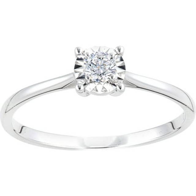 (M) Jewelco London 18ct White Gold Women Round Diamond Engagement Halo Ring