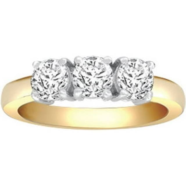 18ct 2 Colour Gold 1ct Diamond 3 Stone Uniform Trilogy Ring 4.5mm - 18R944-100 - Multi - N