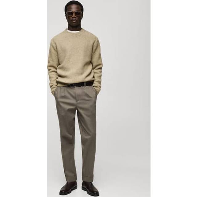 Structured knitted sweater pastel green - Man - XL - MANGO MAN - Pastel Green