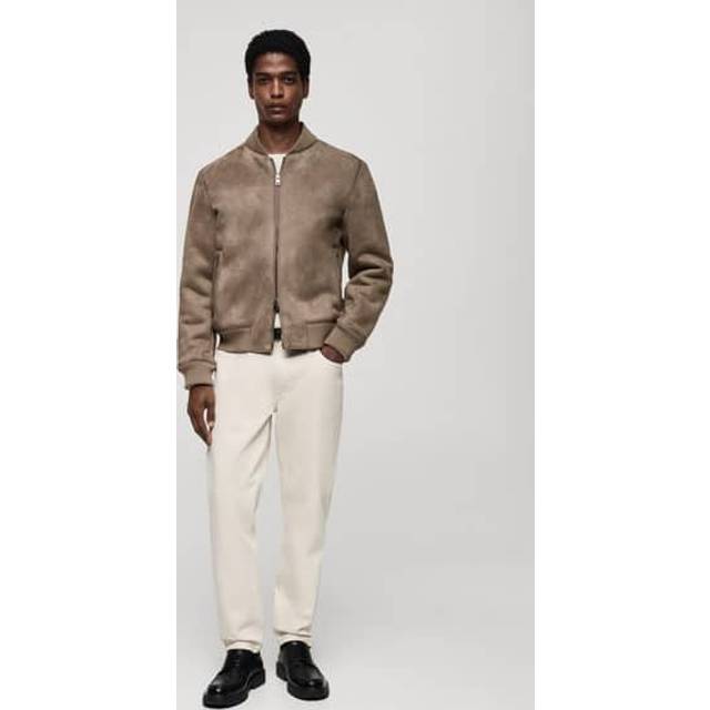 Suede-effect bomber jacket medium brown - Man - XXL - MANGO MAN - Medium Brown