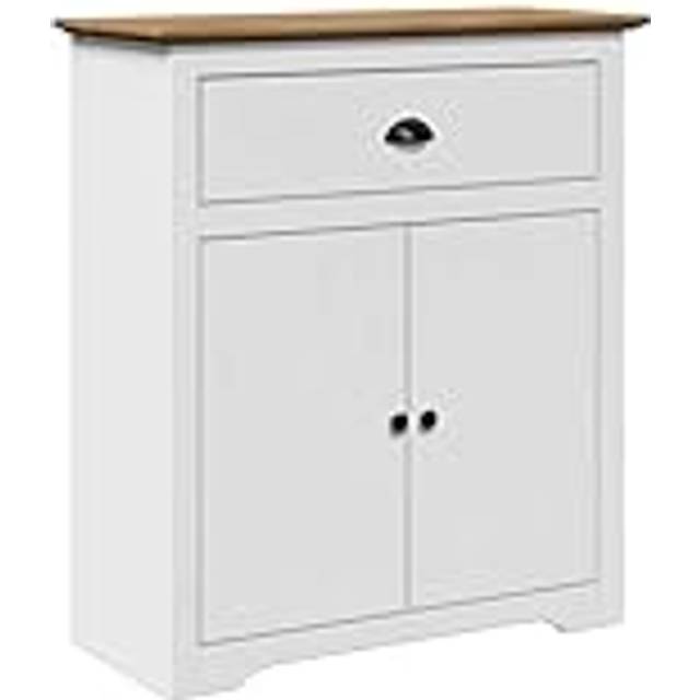 vidaXL Hallway Cabinet BODO White and Brown 80x35x90 cm