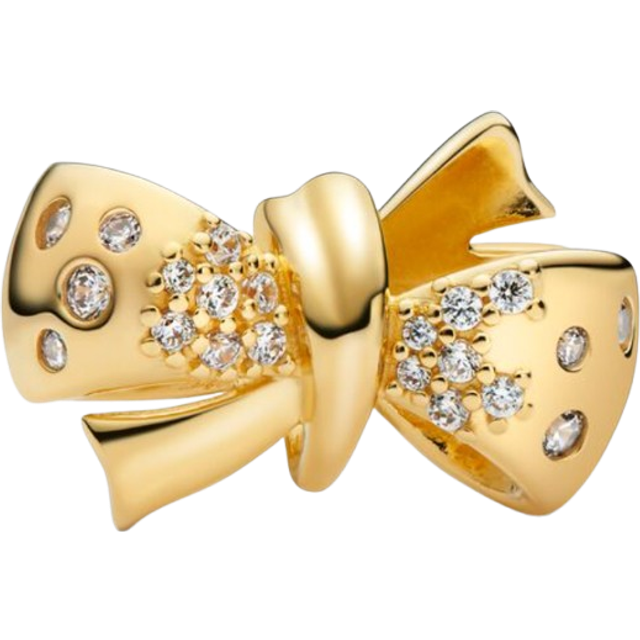 Pandora Gold Sparkling Bow Charms