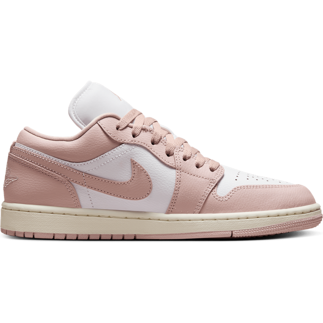 Nike – Air Jordan 1 Low – Rosa och vita sneakers med låga skaft