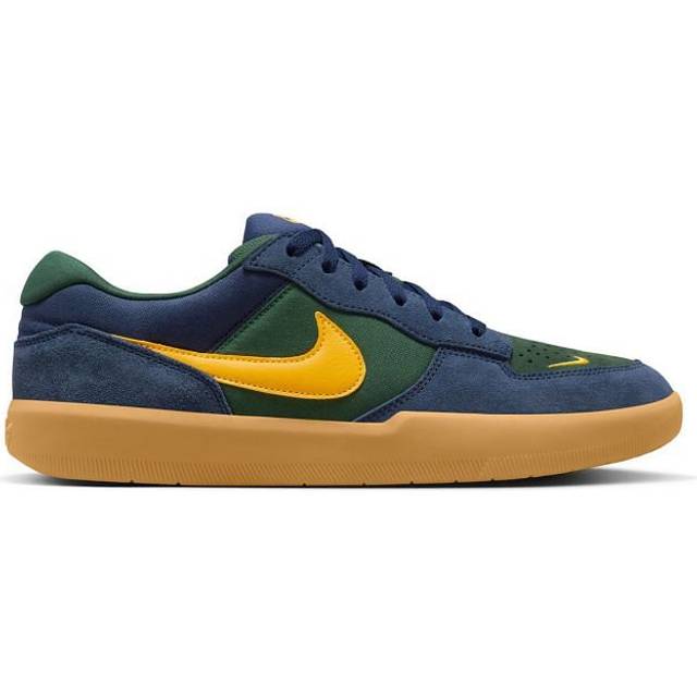 Nike – SB Force 58 – Marinblå och gula sneakers i mocka