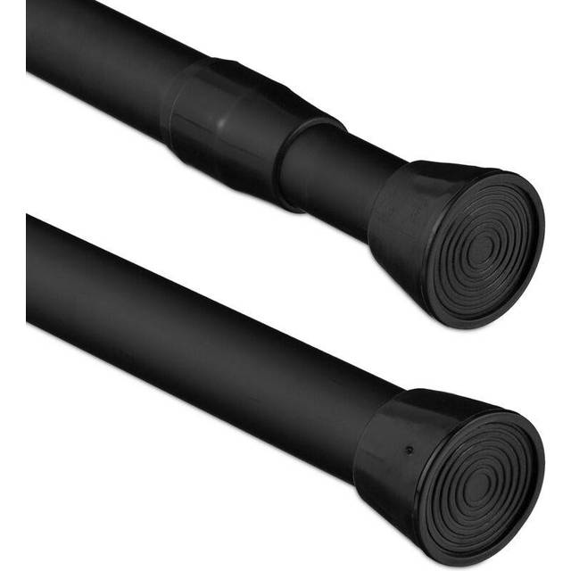 Tension Rod, Various Sizes, For Showers, Gardrobe, Door Frame, Stainless Steel, Without Drilling, Black - Relaxdays