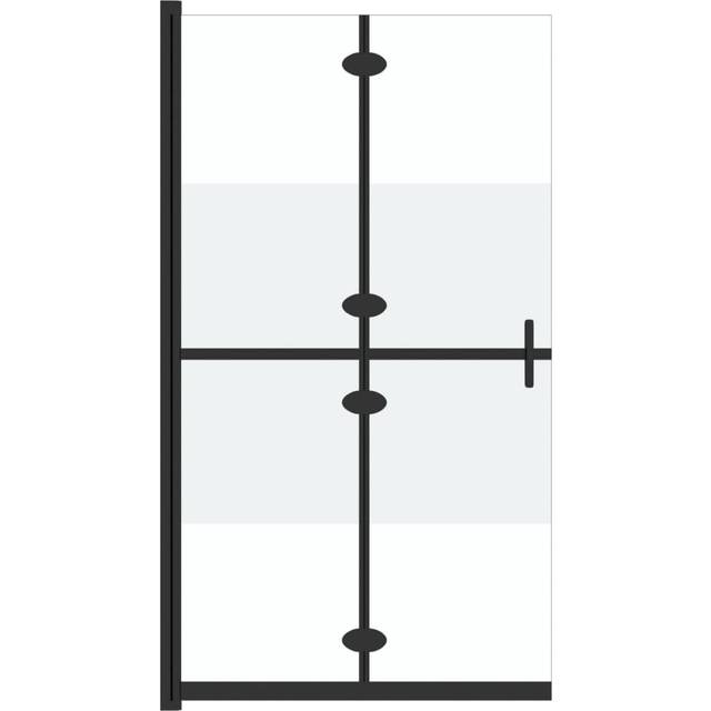 vidaXL Foldable Walk-in Shower Wall Half Frosted ESG Glass 90x190 cm - Transparent