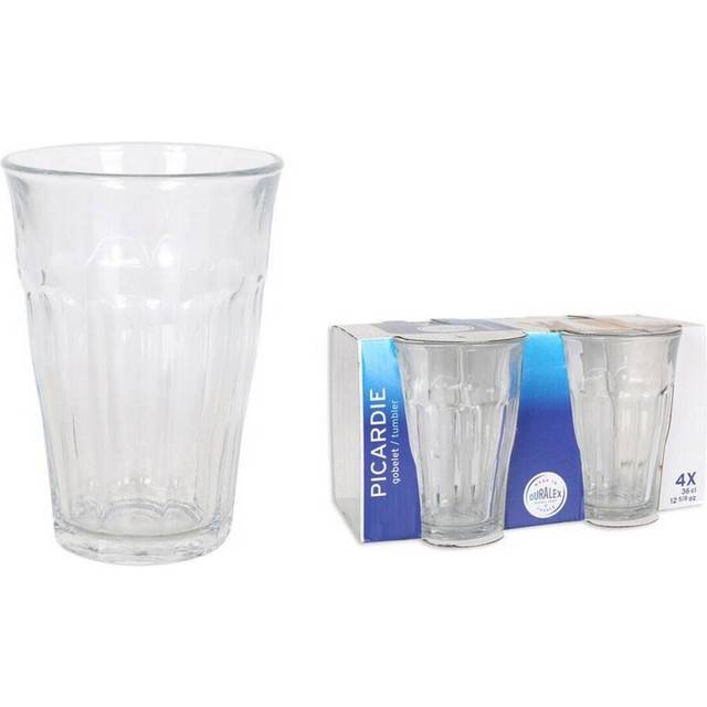 4 x duralex picardie hiball glass 360ml/12.63oz water cocktail drink toughened