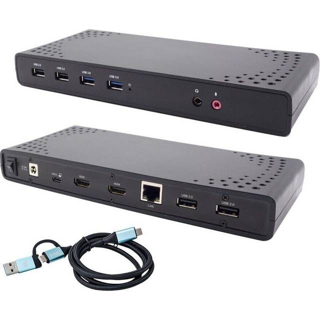 i-tec USB 3.0 / USB-C / Thunderbolt Dual Display Docking Station + Power Delivery 100W