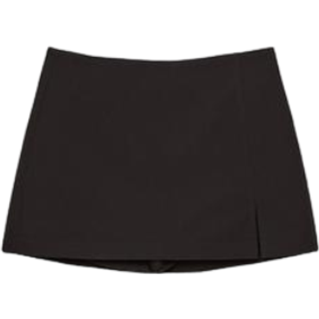 Stradivarius Skort with side slit Black L
