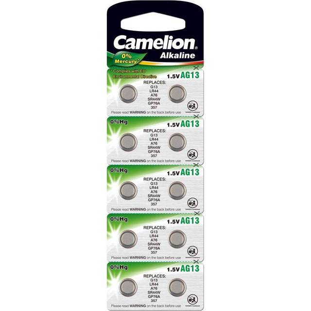 Camelion HG snabbt silver AG13 1,5 V knappcell batteri LR44, A76, GP76 A, 357 SR44W