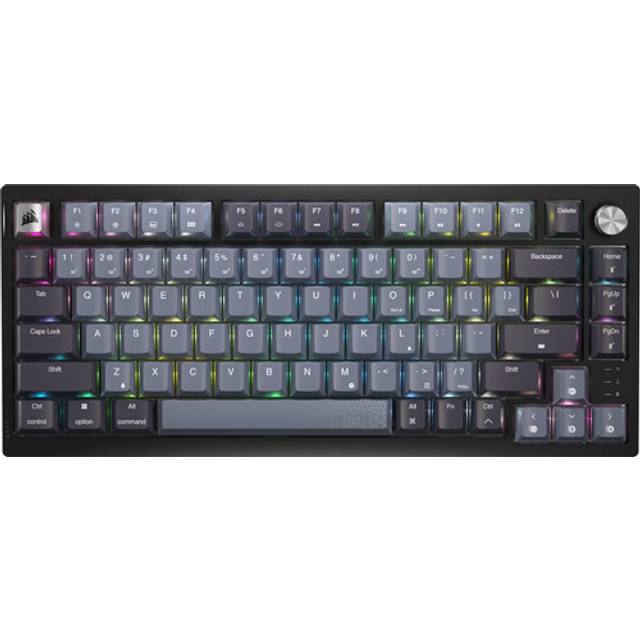 CORSAIR K65 PLUS WIRELESS 75% RGB Hot-Swappable mekaniskt speltangentbord – försmordat CORSAIR MLX Red linjära brytare – dubbla lager ljudisolering – PBT-tangenter – QWERTY NA – svart
