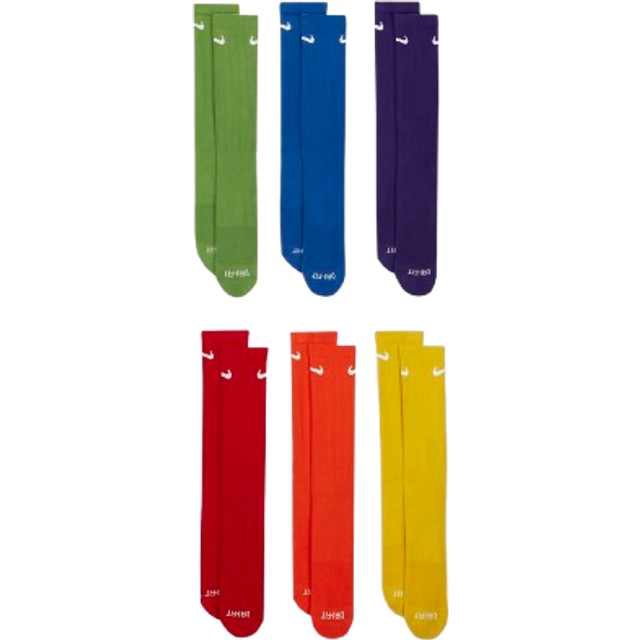 Nike 6-Pack Everyday Cushioned Training Crew Socks - Multi Coloured - 5-8