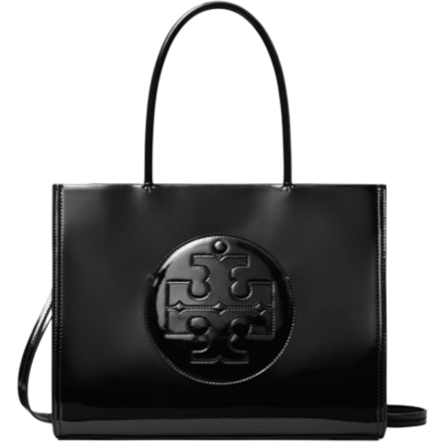 Tory Burch Ella Bio Patent Small Tote Bag - Black