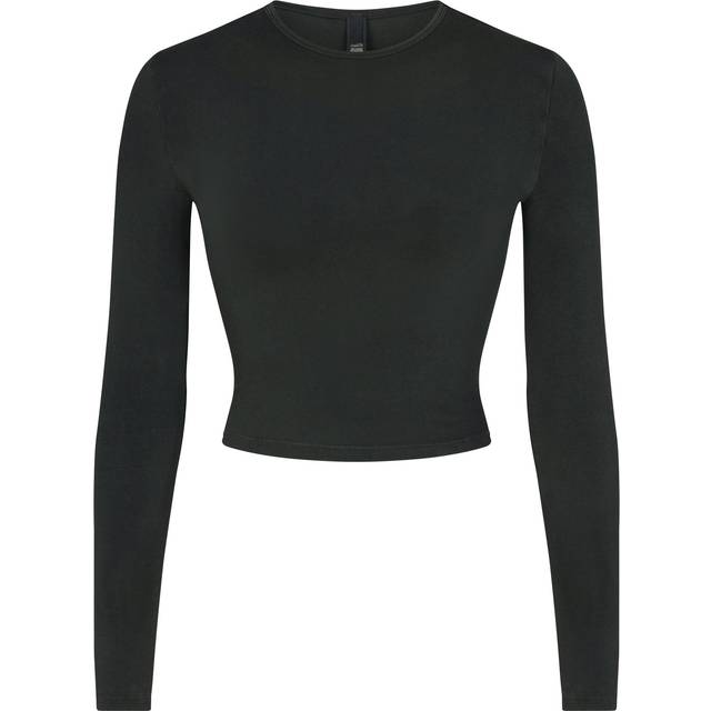 SKIMS Cropped Long Sleeve T-Shirt | Black | 2XL | New Vintage - Washed Onyx