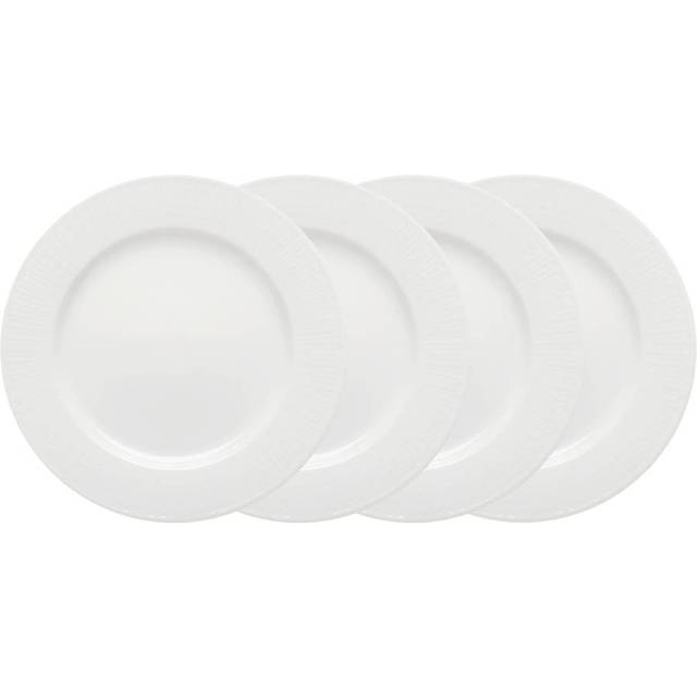 Rörstrand - Swedish Grace Tallrikar 27 Cm 4-pack Snö - Snö (Vit)