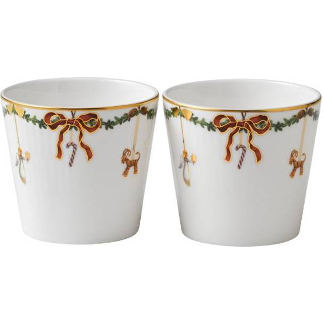 Royal Copenhagen - Star Ribbed Christmas - Serving cup - Skål - Serving Cup - 2 pcs - 30 cl