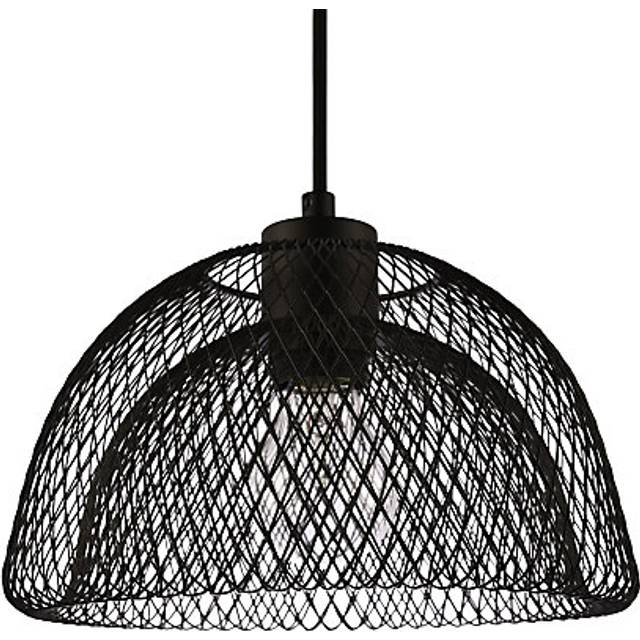 Industrial and Modern Double Mesh Wire 26cm Pendant Light Shade in Matte Black, Black