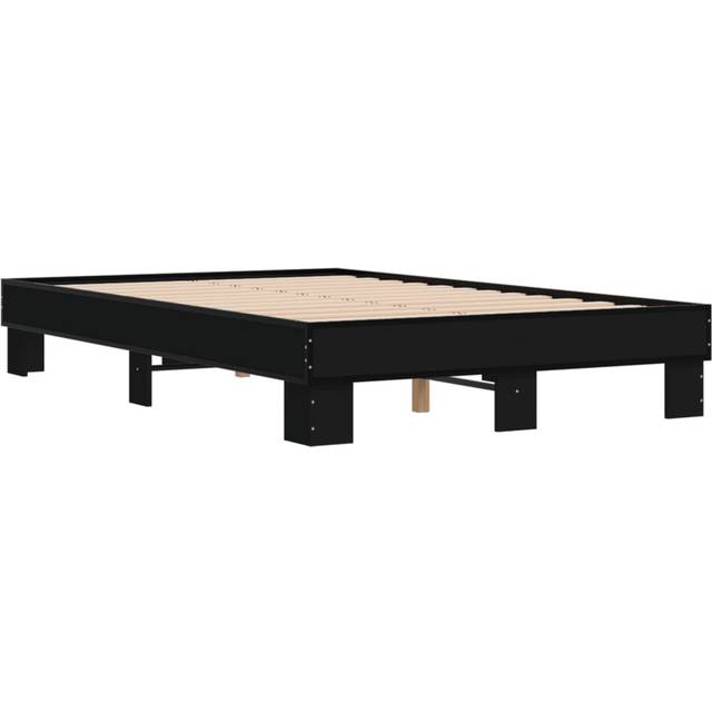 vidaXL Bed Frame without Mattress Smoked Oak 120x190 cm Small Double - Brown