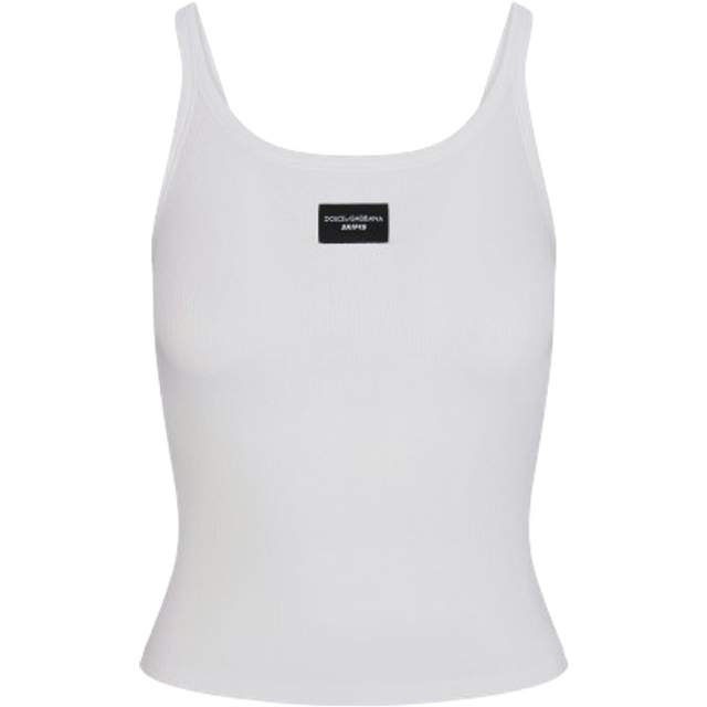SKIMS Cotton Rib Scoop Tank Top | White | Medium | Dolce&gabbana X SKIMS - Snow