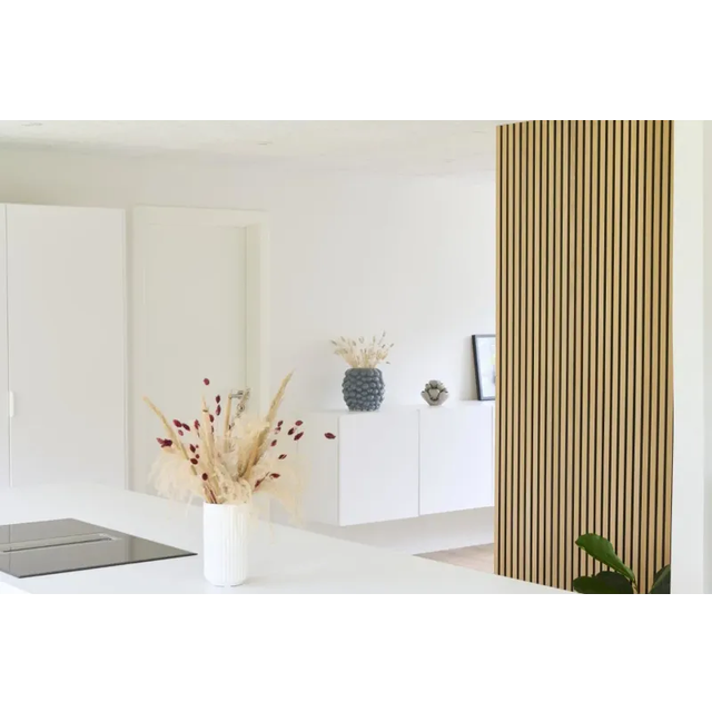 Akustikpanel eg ubehandlet 600x3000x20mm brun mdf og grå filt