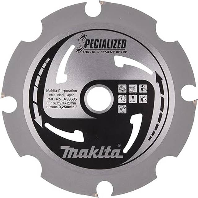 Makita SPECIALIZED Circular Saw Blade for Fiber Cement Board 165mm 4T 20mm