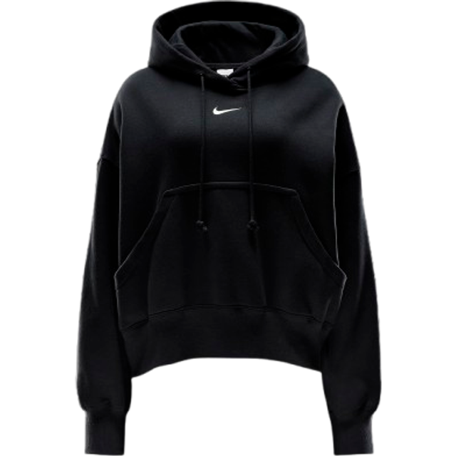 Nike DQ5858-010 W NSW PHNX FLC OOS PO Hoodie Långärmad Stickad Svart/Sail XL