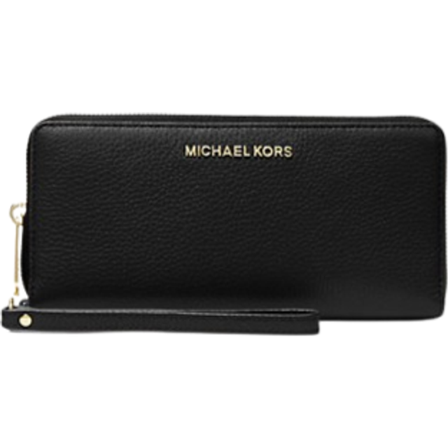 Jet Set Travel Large Black Pebble Leather Continental Wrist Wallet
