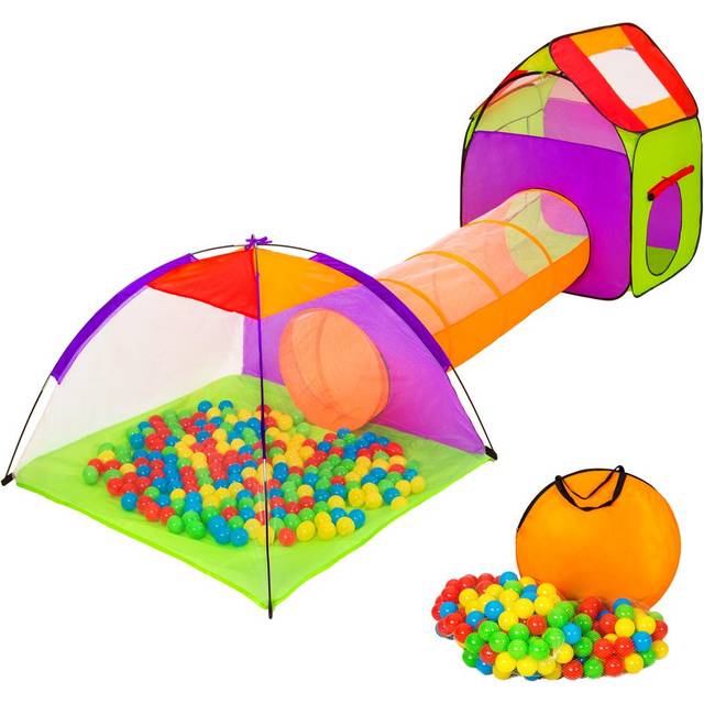 tectake Kids Colourful Ball Pit and Play tent 370 x 115 x 107cm - Red - 7 x 50 x 50cm