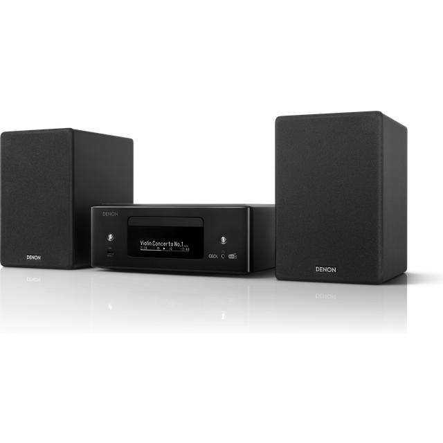 Denon RCD-N12DAB kompaktsystem, HiFi-förstärkare, CD-spelare, internetradio, musikstreaming, HEOS multirum, Bluetooth och WLAN, AirPlay 2, Alexa-kompatibel, 2 optiska TV-ingångar, DAB+ radio