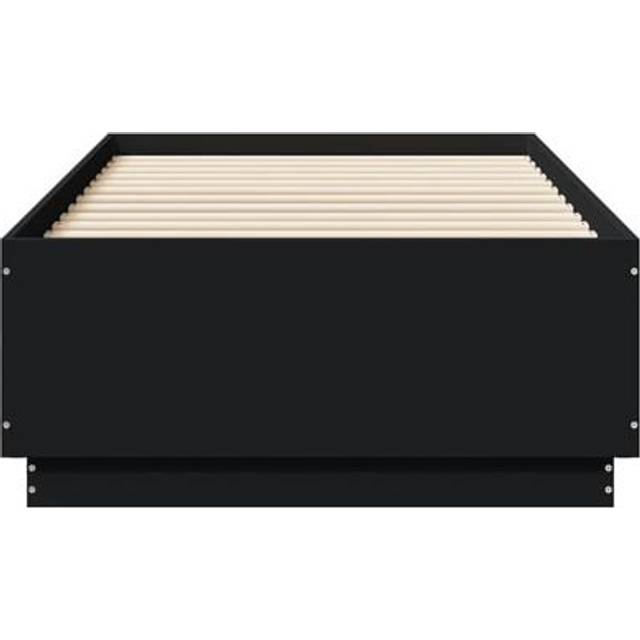 (smoked oak, 90 x 190 cm) vidaXL Bed Frame with LED Lights Bed Base Mattress Foundation Engineered Wood