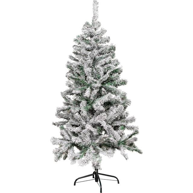 5ft (1.5m) Snow Flocked Artificial Christmas Tree with Green Metal Stand and 285 Tips