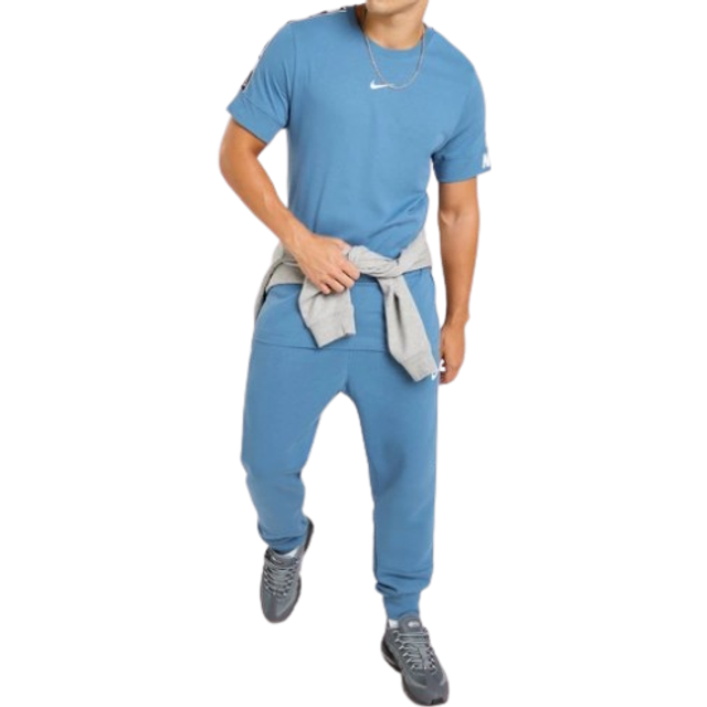 Nike Repeat Tape T-Shirt - Blue - Mens - L