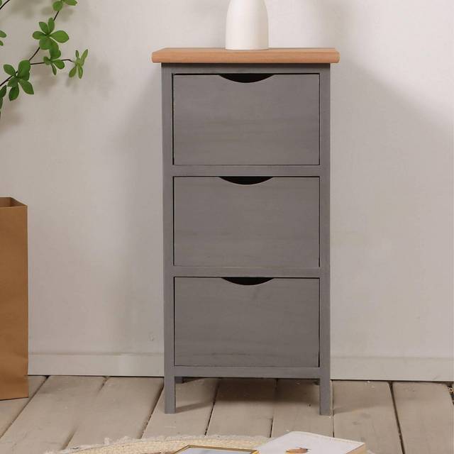 (Grey - 3 Drawer) Chest Of 2/3/4 Drawers Solid Wood Storage Organizer Fully Assembled