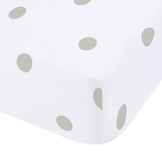 Catherine Lansfield Polka Dot Brushed Bed Linen Fitted Sheet Green