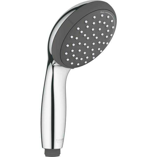 Vitalio Start 100 - Hand Shower 10 cm (2 Spray Rain and Jet, Water Saving 5.7 l/min Flow Limiter, Anti-Limescale System, Universal Mounting System,