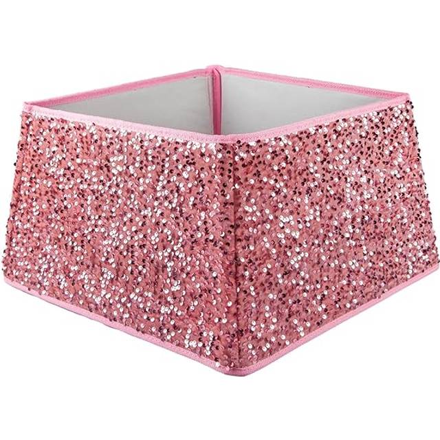 Christmas Tree Skirt Folding Sequin Xmas Decoration X 30.2cm Rose Pink - One Size