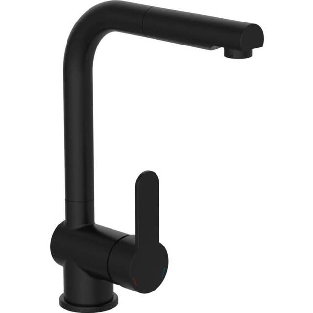 London Kitchen Mixer Tap with Pull-out Spout - Black