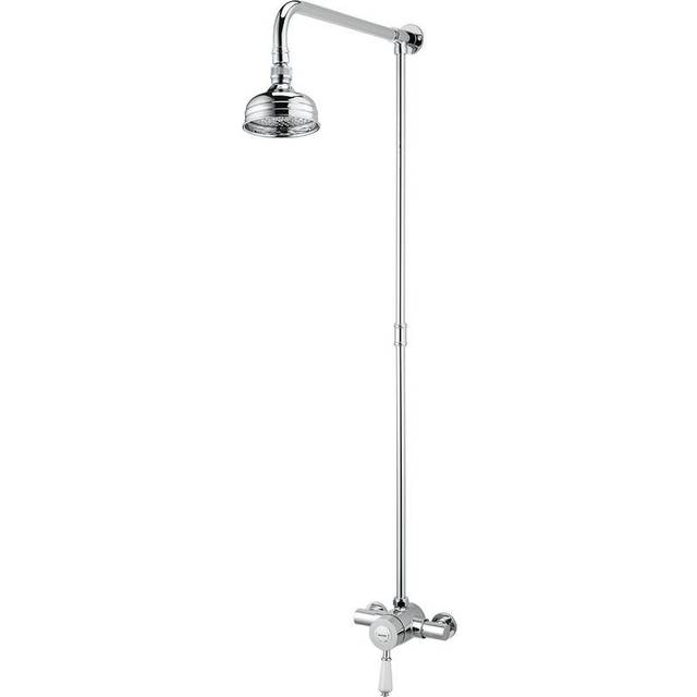 Colonial Exposed Thermostatic Shower Valve Fixed Head Chrome Rigid Riser - Bristan