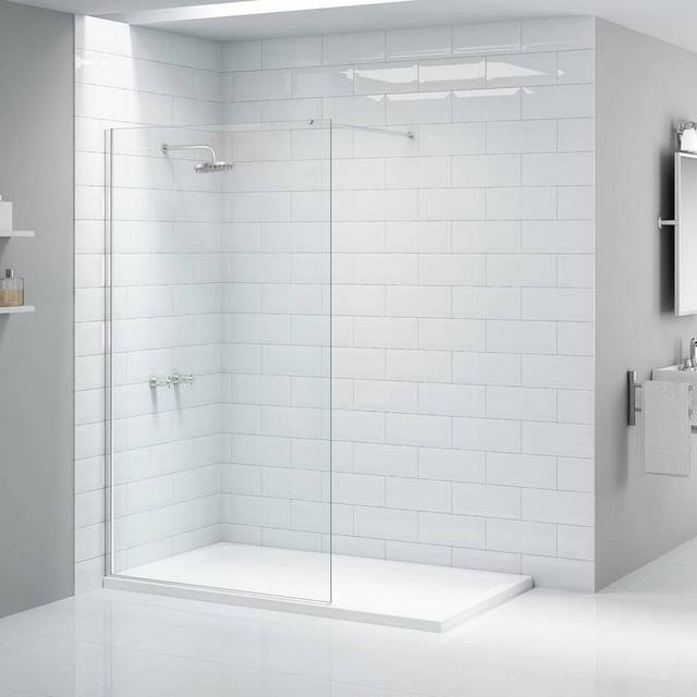 Merlyn NIX Wet Room Shower Screen 800mm in Chrome Toughened Safety Glass