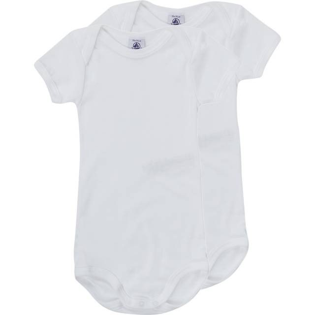Petit Bateau White Cotton Bodyvests (2 Pack) - 6 month